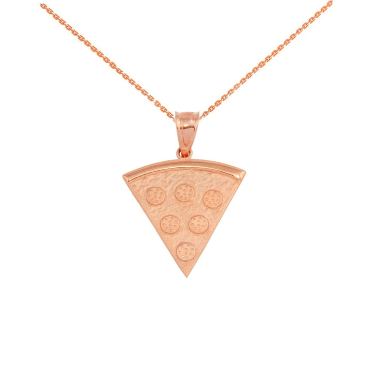 ROSE GOLD PIZZA SLICE FRIENDSHIP PENDANT NECKLACE 14K Pendant
