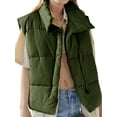 thumbnail image 3 of Liacowi Women Juniors Quilted Puffer Vest Coat Winter Lightweight Sleeveless Warm Outerwear Stand Collar Padded Jacket with Pockets, 3 of 6