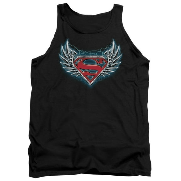 Superman Steel Wings Logo Adult Tank Top Black