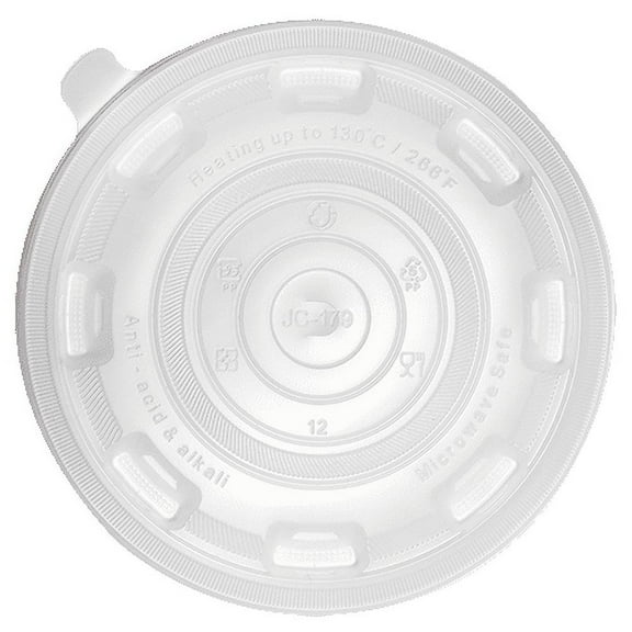 Karat 179mm PP Flat Lid for 22/36/48oz Injection Molding Bowl - 300 pcs