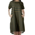 thumbnail image 3 of Moomaya Short Sleeve Dresses Women Scoop Neckline Printed Dresses With Pockets, 3 of 6