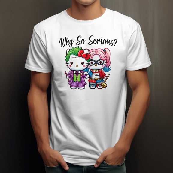 Hello Kitty Halloween Cosplay Joker and Harley Quinn T-Shirt, Hello Kitty Costume Joker and Harley Quinn Shirt, Cute Hello Kitty Shirt