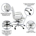 thumbnail image 4 of Flash Furniture Whitney Mid-Back Swivel LeatherSoft Drafting Chair with Foot Ring, White, 4 of 14