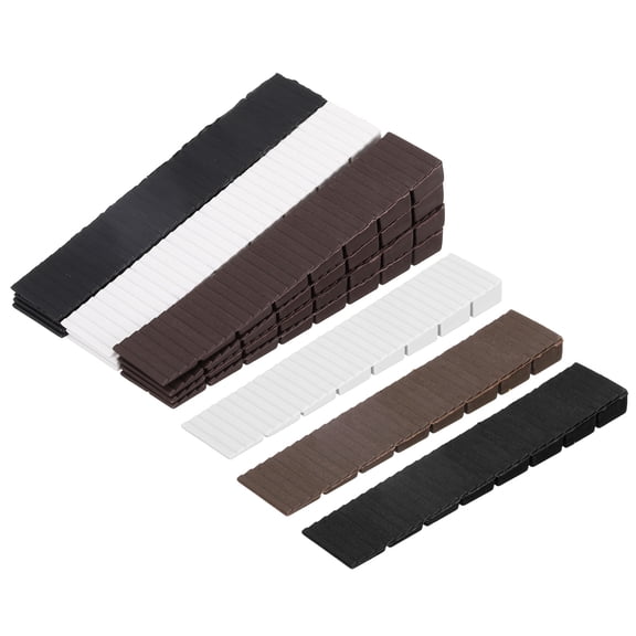 12 Pack Plastic Furniture Shims, Wedges Shims for Leveling Cut-to-fit Furniture Levelers for Uneven Floors Toilet Table Cabinet (Black/White/Brown)