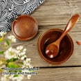 thumbnail image 3 of Salt Box Spice Jar, Wood Salt Cellar Box Minimalist Style Scoop Seasonings 2 Sets Matching Lid Spoon  for Dining Table, 3 of 8