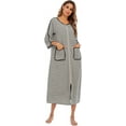 thumbnail image 1 of Printemps Automne 2023 Nouvelle Tenue de Maison Confortable Décontractée Ample Manches Sept Points Grande Chemise de Nuit Rayée Pyjamas, 1 of 5