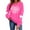 Hot Pink-4, variant on Dgankt Turtleneck Tops for Women Plus Size Women Valentine Shirts Love Heart Graphic Long Sleeve Tshirt Casual Valentines Day Gift Round Neck Tops XS-XL