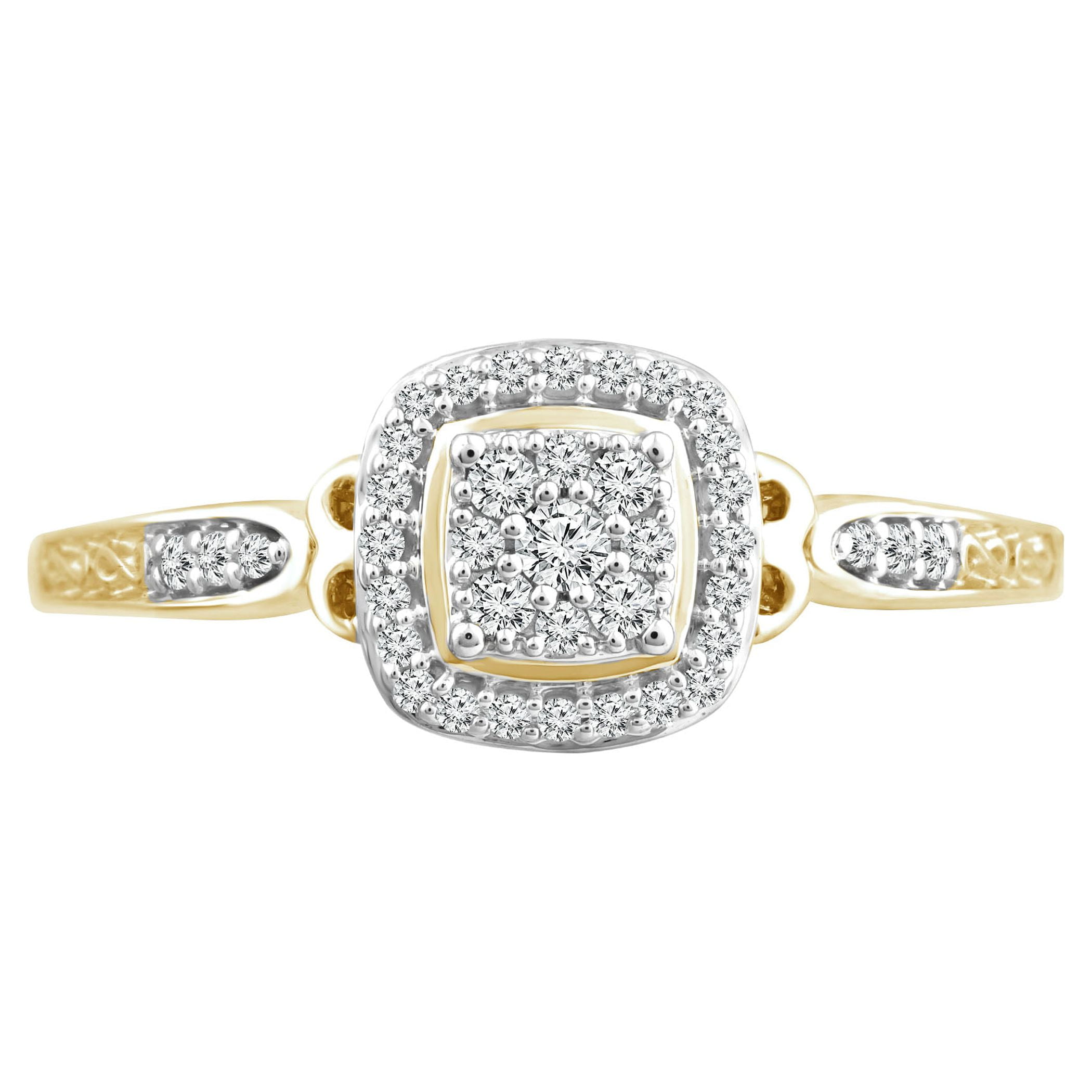 Color of Love 1/6 Carat T.W. Diamond Promise Ring in 10K Yellow Gold (I-J,I3)