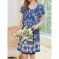 thumbnail image 2 of Avidlove Women Plus Size Nightgows Short Sleeve House Dress Floral Print Sleepshirt with Pocket Sleepwear, 2 of 4