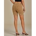 thumbnail image 2 of Pantalones cortos Luvamia Jean para mujer, sin cordones, talle medio, marrón caramelo, 2 of 8