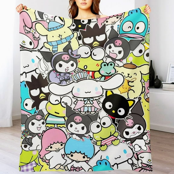 Sanrio Throw Blanket - Cozy, Soft, Kawaii Cartoon Blanket Cinnamoroll Plush Fleece Blanket - 40" x 50"