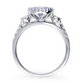 thumbnail image 4 of BERRICLE Sterling Silver 3-Stone Greyish Blue Oval Cut Cubic Zirconia CZ Fashion Anniversary Ring for Women, Rhodium Plated 1.2 Carat Size 10, 4 of 9