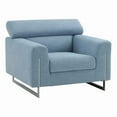 thumbnail image 2 of Pasargad Home Serena Modern Blue Lounge Chair, Stainless Steel Legs with Adjustable Headrest, 2 of 7