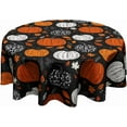 thumbnail image 1 of Autumn Pumpkin Table Cloth Circle - Fall Tablecloth Round 60 Inch Maple Leaf Table Cover for Seasonal Holiday Dining Party Thanksgiving, 1 of 7