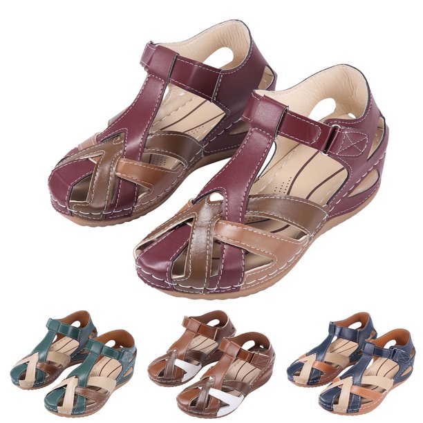 MKLEKYY Sandalias Ortopédicas para Mujer, Zapatos de Verano Con Velcro, Informales, Con Punta Abierta, Cómodos, para Playa