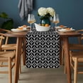 thumbnail image 2 of Geometric Table Runner - 90 Inch Long, Kitchen Dining Table Runner Dresser Scarves, Modern Abstract Lines Texture Black Farmhouse Decor for Coffee Tables Wedding Party Banquet, 2 of 8