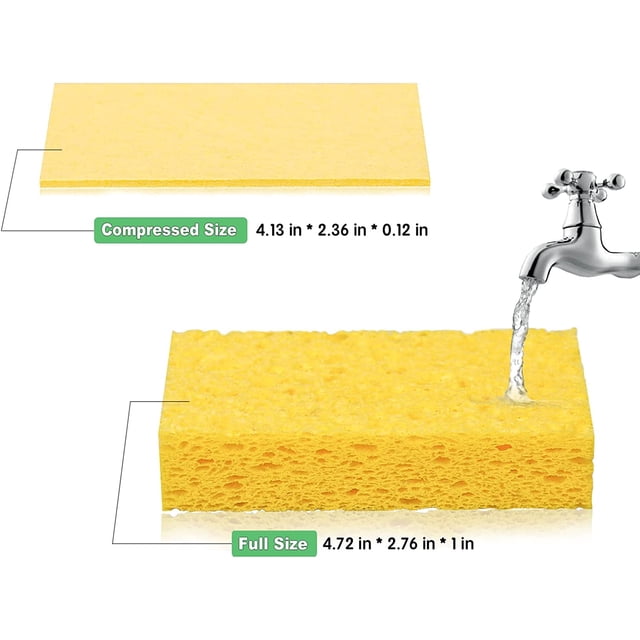 Esponja De Celulosa, Esponja De Lavado Pesado, Esponja De Cocina Sin Arañazos, Esponja Para Lavavajillas De Color Doméstico, Utensilios De Cocina, Baño, 6 Piezas JAMW Sencillez