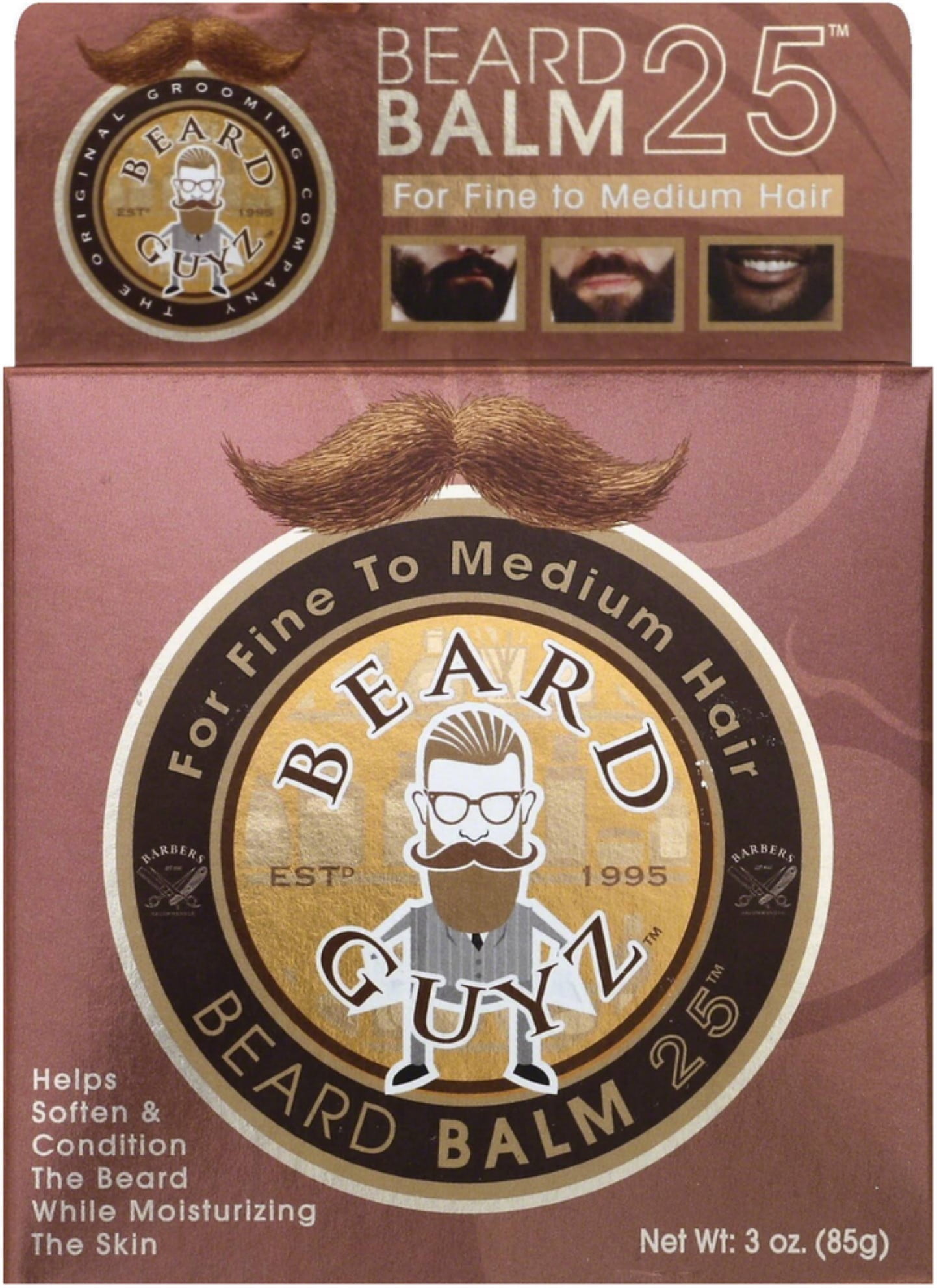 3 Pack Beard Guyz Beard Balm, Fine/Medium 3 oz