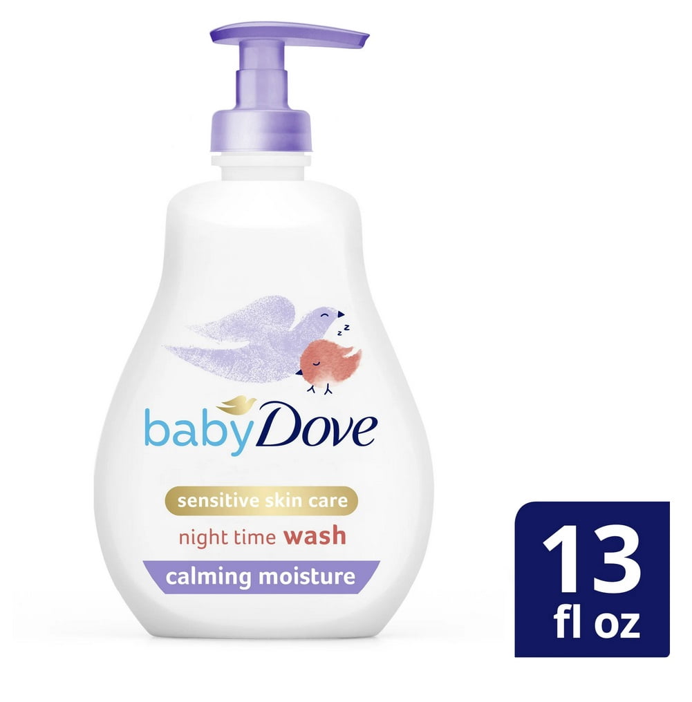Baby Dove Sensitive Skin Care Nighttime Calming Moisture Liquid Body Wash, 13 Oz, 3 Pack