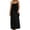 Black, variant on Women's Backless Maxi Dress, Solid Color Spaghetti Strap Loose Fit Long Dress, Casual Sleeveless Beach Dress for Vacation, Summer and Daily Wear Black XXL