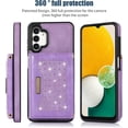 thumbnail image 3 of for Samsung Galaxy A13 Crossbody Wallet Case for Women, Bling Glitter PU Leather Phone Case with RFID Blocking Card Holder Cover for Samsung Galaxy A04S /A13 SZ Purple, 3 of 18