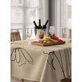 thumbnail image 6 of Black Khaki Table Cloth, Waterproof Tablecloth for Rectangle Tables, Spring Flora Reusable Washable Fabric Table Cover for Restaurant Kitchen Dining Tables 52"x70" Modern Abstract Art Pastoral, 6 of 9