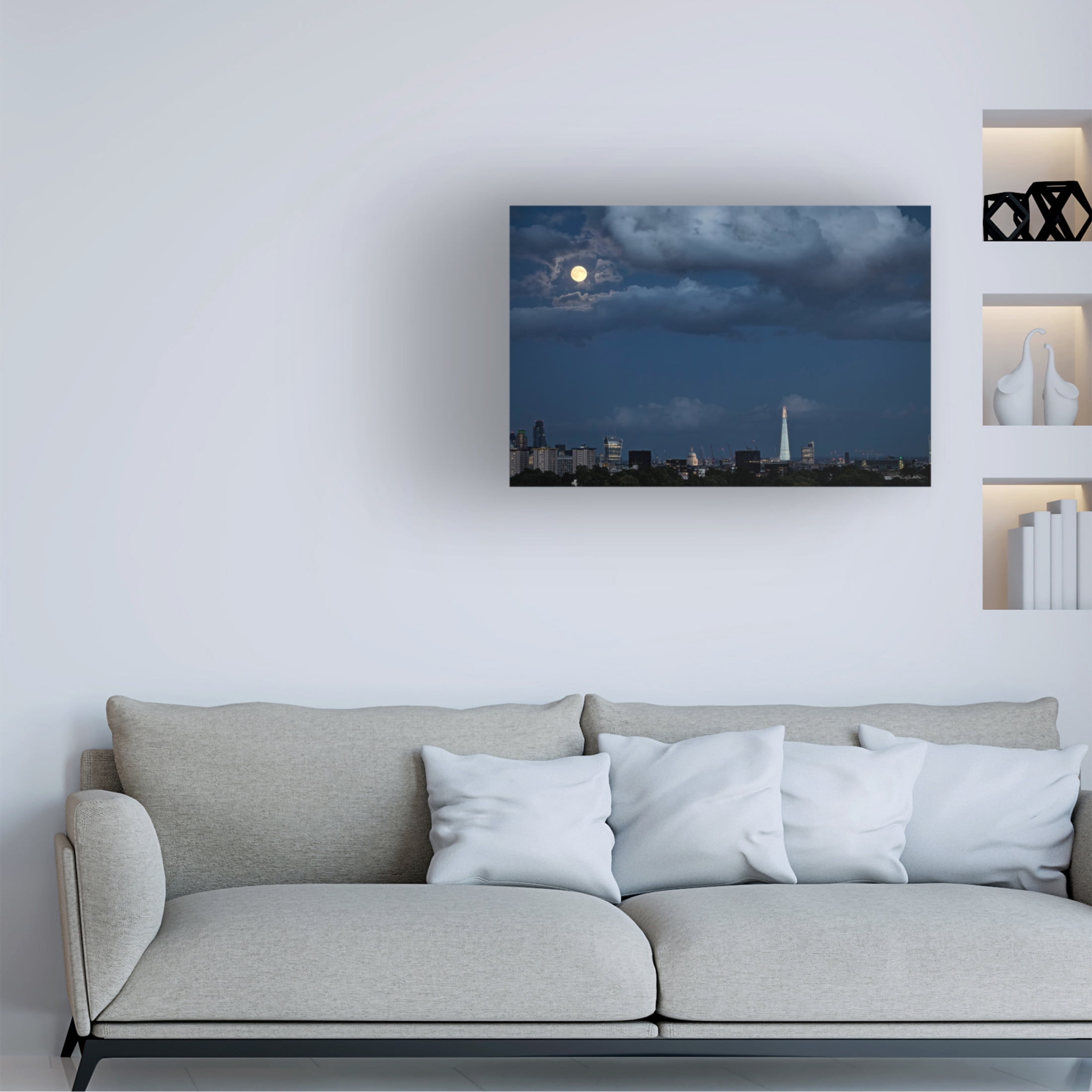 Canvas Wall Art - Kent Burkhardsmeier 'Sturgeon Moon' Wall Art for Living Room, Bedroom, or Office Décor by Trademark Fine Art - 47 x 30 Inches