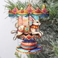 thumbnail image 5 of Designocracy 8100195-1 5 x 5.5 x 0.25 in. Carousel Bunny Wooden Christmas Decor Ornaments, 5 of 8