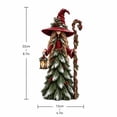 thumbnail image 2 of Christmas Forest Witch Resin Tabletop Figurine, Snowy Pine Tree Dress Witch Statue with Lantern & Staff, Winter Holiday Mantel Shelf Decor for Home Party 1PC, 2 of 5