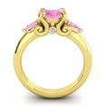 thumbnail image 4 of 2.50 Carat Fine Round Cut Pink Sapphire Gemstone Anniversary Ring for her 18K Yellow Gold Size 8.5 by Diamond-Capitals, 4 of 8