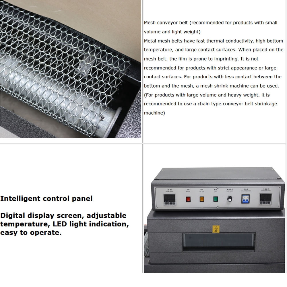 Visible Heat Shrink Wrap Machine Net Transmitted Heat Shrink Machine Tunnel Packaging Machine 220V