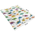 thumbnail image 4 of White Colorful Dinosaurs Pattern Blanket,Comfortable Soft Lamb Wool Throw Blanket,All Season,Warm Lightweight Blankets for Sofa Bed Couch Living Room Chair,60"x80", 4 of 4