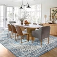 thumbnail image 6 of Washable Rugs 10x13 Area Rugs for Living Room, Vintage Blue Floral Bedroom Rugs Indoor Accent Large Carpet Table Soft Non Slip Retro Floor Cover, 6 of 8