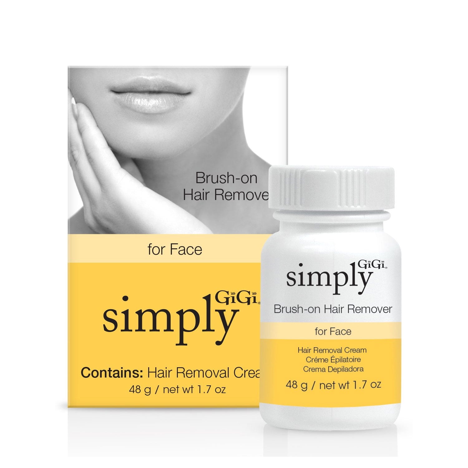 Gigi Simply Brushon Hair Remover For Face 1.7oz,3 packs