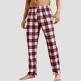 thumbnail image 7 of Aueoeo Mens Tall Pajama Pants Plaid Pants Sleepwear Bottoms Sleep Pants Stright Leg Elastic Waist Pants With Pockets, 7 of 7