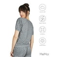 thumbnail image 6 of MeMoi Women's Terry Lounge Leopard Print Short Sleeve Sweatshirt - Womens - Female (X-Small, Gray Heather), 6 of 7