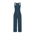 thumbnail image 4 of Women's Dressy Jumpsuits Women's Casual Fashion Solid Color Loose Wide Leg Jumpsuit Lightweight Womens Pants Jumpsuit Womens Pants Casual Dress Pants Women, 4 of 5