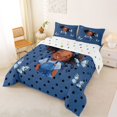 thumbnail image 2 of Castle Fairy Flying Butterfly Black Cartoon Girl Queen Comforter Set 3 Pieces,Denim Bow Polka Dots Print Comforter Sets Queen,Blue,1 Comforter and 2 Pillowcases, 2 of 6