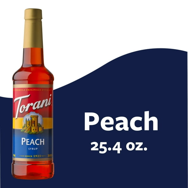 Torani Original Peach Syrup, Authentic Coffeehouse, Tea and Soda Syrup