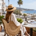 thumbnail image 6 of Dtchengua Round Rattan Bag, 16" Hand-woven Wicker Basket Purse, Boho Crossbody Handbag With Strap Handle, Retro Summer Beach Straw Tote Clutch for Women, 6 of 7