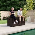 thumbnail image 7 of ZYJOYY Outdoor Storage Box, 120 Gallon Deck Box, Waterproof Resin Storage Bin for Patio Cushions, Gardening Tools, Lockable, UV Resistant, Brown, 7 of 7