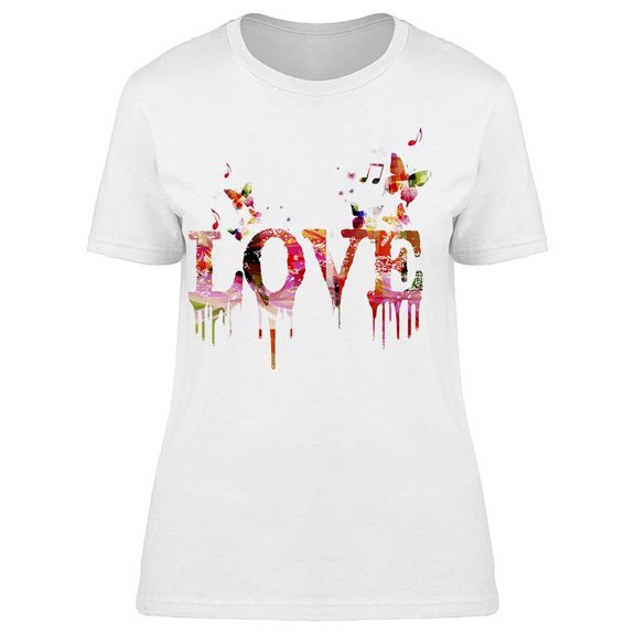 Colorful Love With Butterflies Tee Women's -Image by Shutterstock