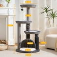 thumbnail image 7 of HITTITE Modern Cat Tree Tower with Scratching Post, 46 Inches Tall Cat Towers with Woven Cat Nests and Cave, Removable Cushions and Massage Brush for Indoor Cats Large Adult., 7 of 7