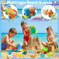 thumbnail image 2 of sixwipe 20 Pcs Beach Toy Set with Storage Bag & Dinosaur Toys, Plastic Sand Play Kit with Sifter Shovels and Folding Bucket, Sandbox Toys for Garden Pool Beach Fun, 2 of 8