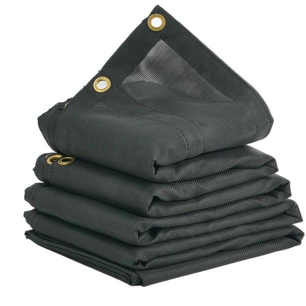 Lona de malla VEVOR para camión volquete, 2,3 x 5,5 m, revestida de PVC, negra, muy resistente