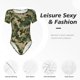 thumbnail image 4 of Fotbe Camouflag Body de Mujer con Cuello Redondo y Mangas Cortas, Sin Mangas Ajustado, Suave, Cómodo y Básico-XX-Large, 4 of 7