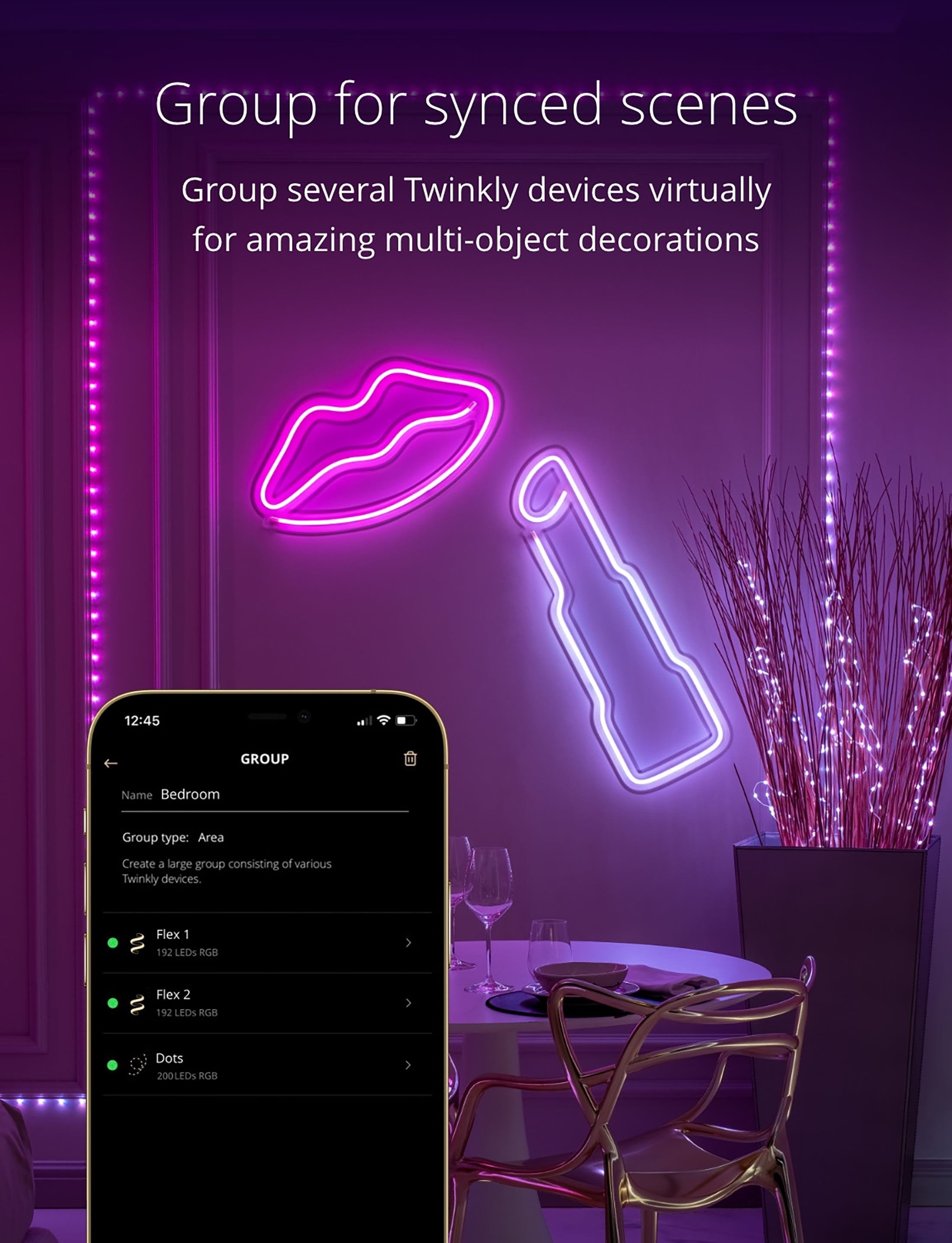 Twinkly Flex – App-Controlled Flexible Multicolor Light Tube with RGB LEDs, 6.5 feet, White Wire, One unit