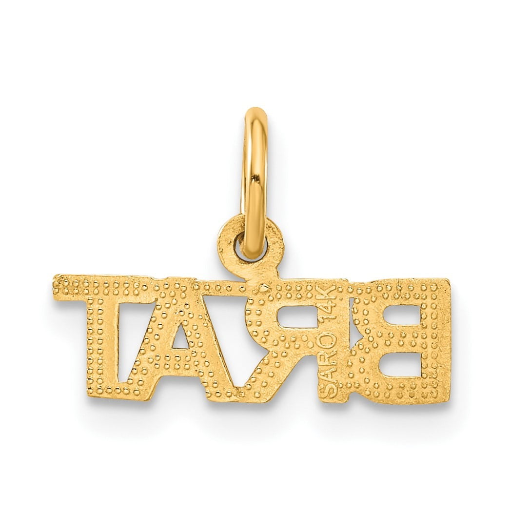 14k Yellow Gold Polished Talking Brat Charm Pendant Necklace Measures 12.2x15.7mm Jewelry Gifts for Women Walmart