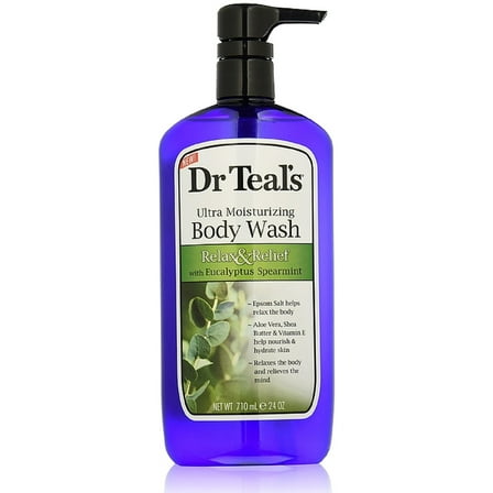 Dr Teal's Ultra Moisturizing Body Wash, Relax & Relief with Eucalyptus Spearmint 24 oz (Pack of 3)