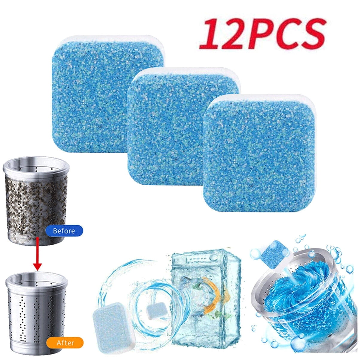 12pcs Washing Machine Cleaner, Duty Deep Clean, Deodorize Washing